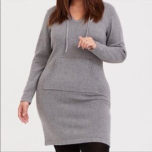 Torrid Grey Hooded Sweater Knit Dress